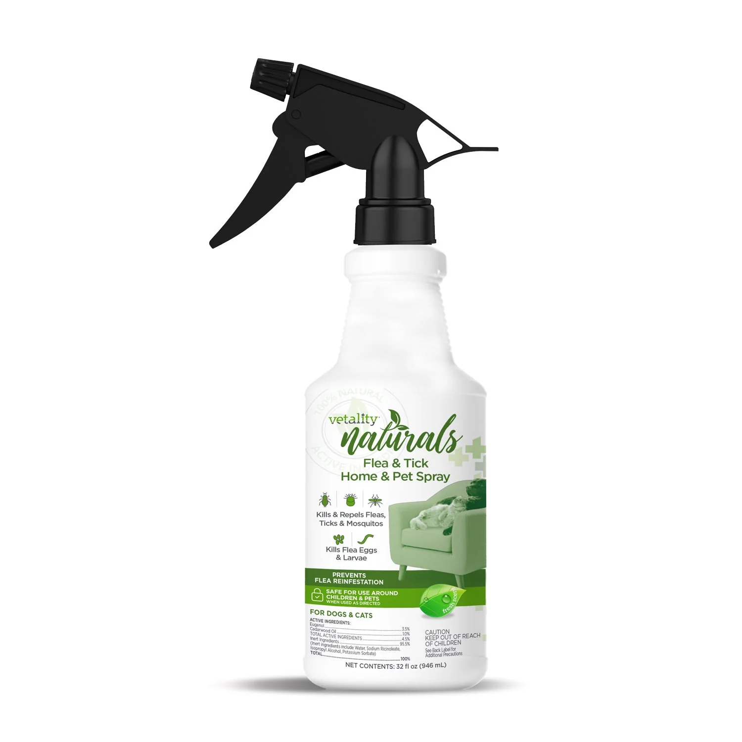 Vetality Naturals Flea & Tick Home & Pet Spray for Dogs & Cats - Image 1