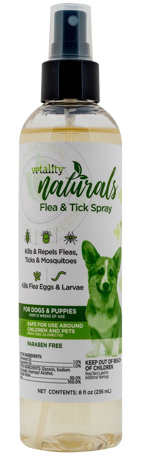 Vetality Naturals Flea & Tick Spray for Dogs, 8 oz - Image 1