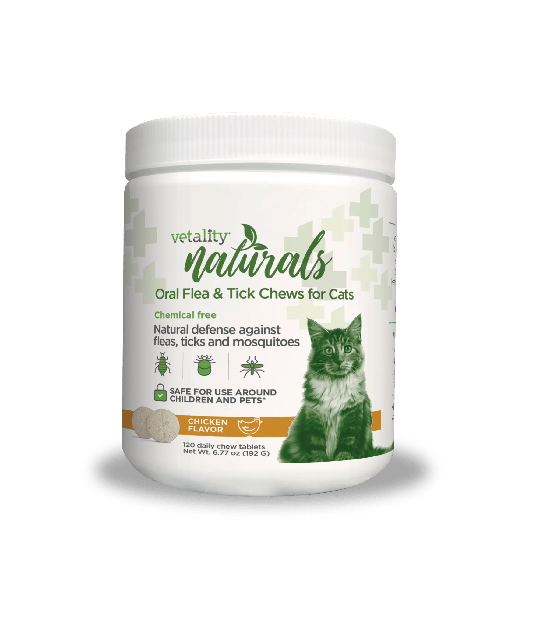 Vetality Naturals Oral Flea & Tick Chews for Cats, 120 ct - Image 1