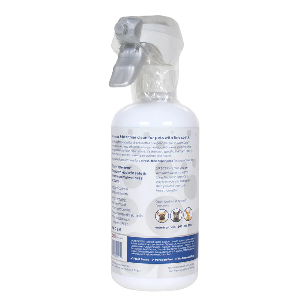 Vetericyn FoamCare Low Density Fine Coats Spray Shampoo, 16 oz - Image 2