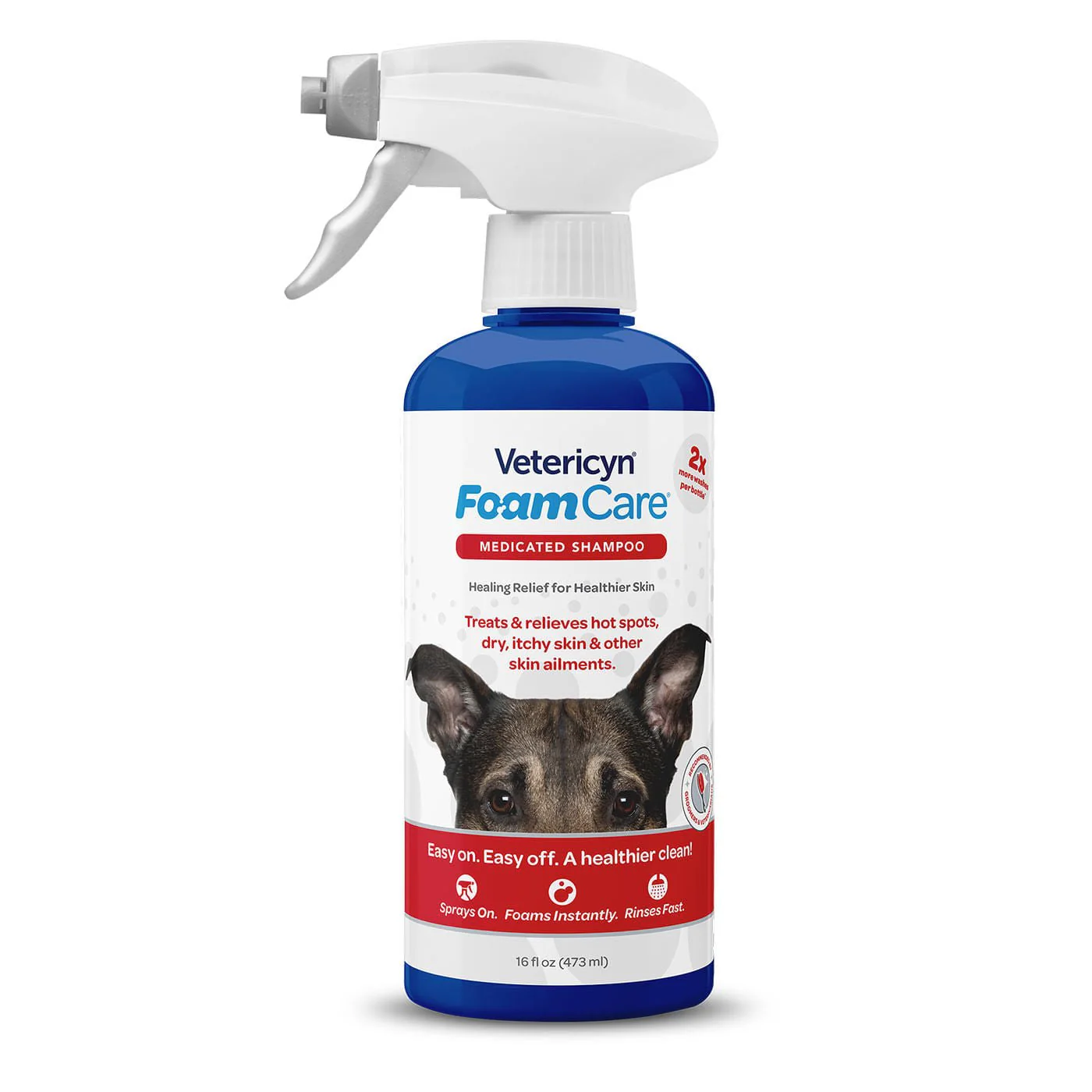 Vetericyn FoamCare Medicated Pet Shampoo for Itchy Skin, Hot Spots & Dermatitis - Image 1