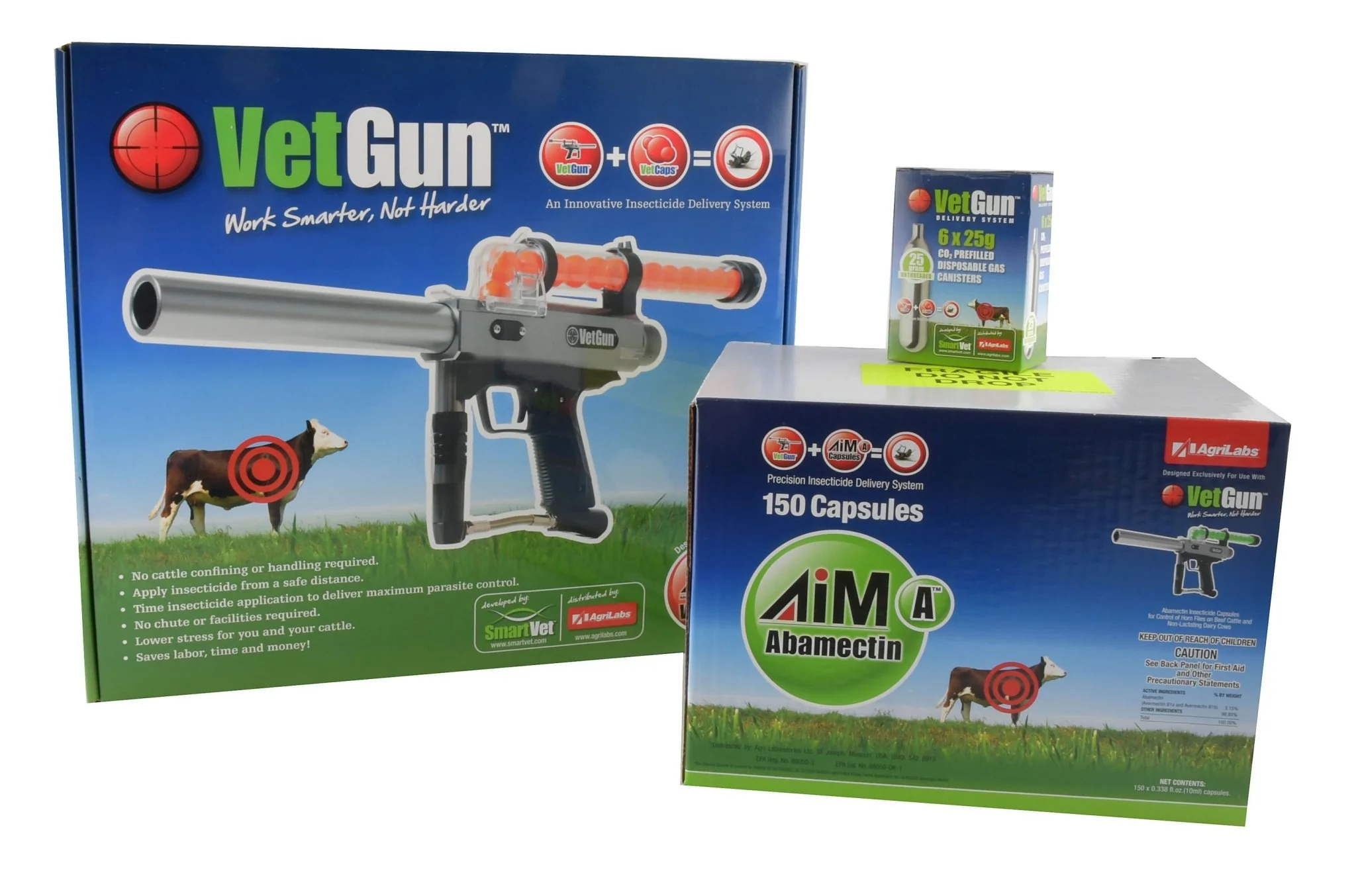 VetGun III AiM-A Cattle Fly Insecticide Delivery System - 150 Cow Producer Kit - Image 1