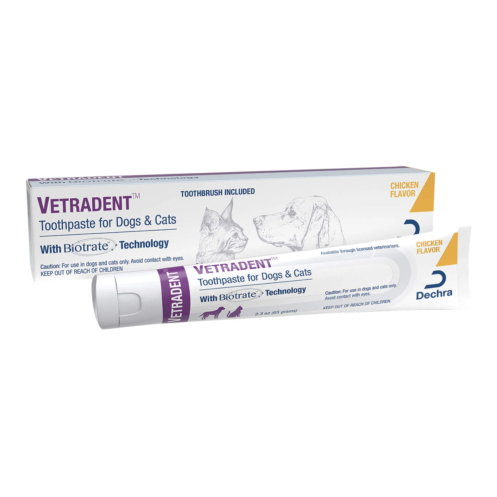 Vetradent Toothpaste with Double-Sided Toothbrush for Dogs & Cats, 2.3 oz - Image 1