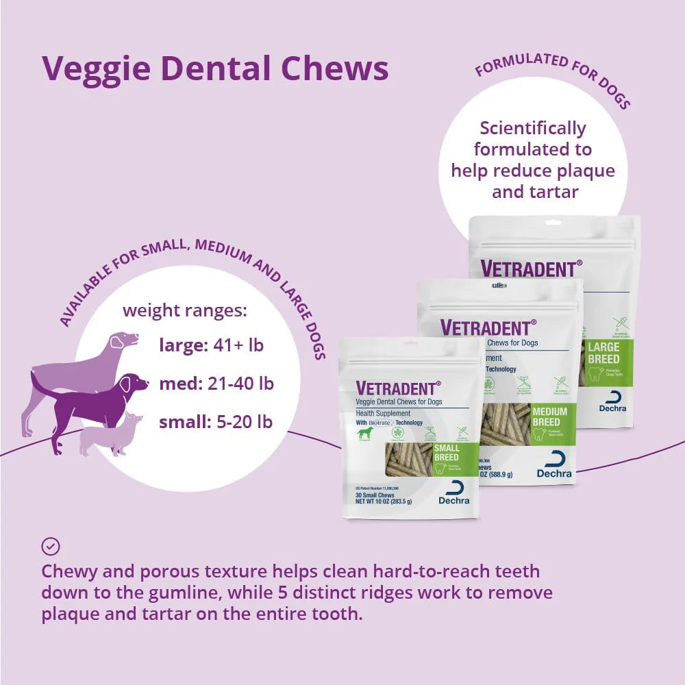 Vetradent Veggie Dental Chews for Dogs – Plaque & Tartar Control, Fresh Breath, Daily Oral Care Treats - Image 2
