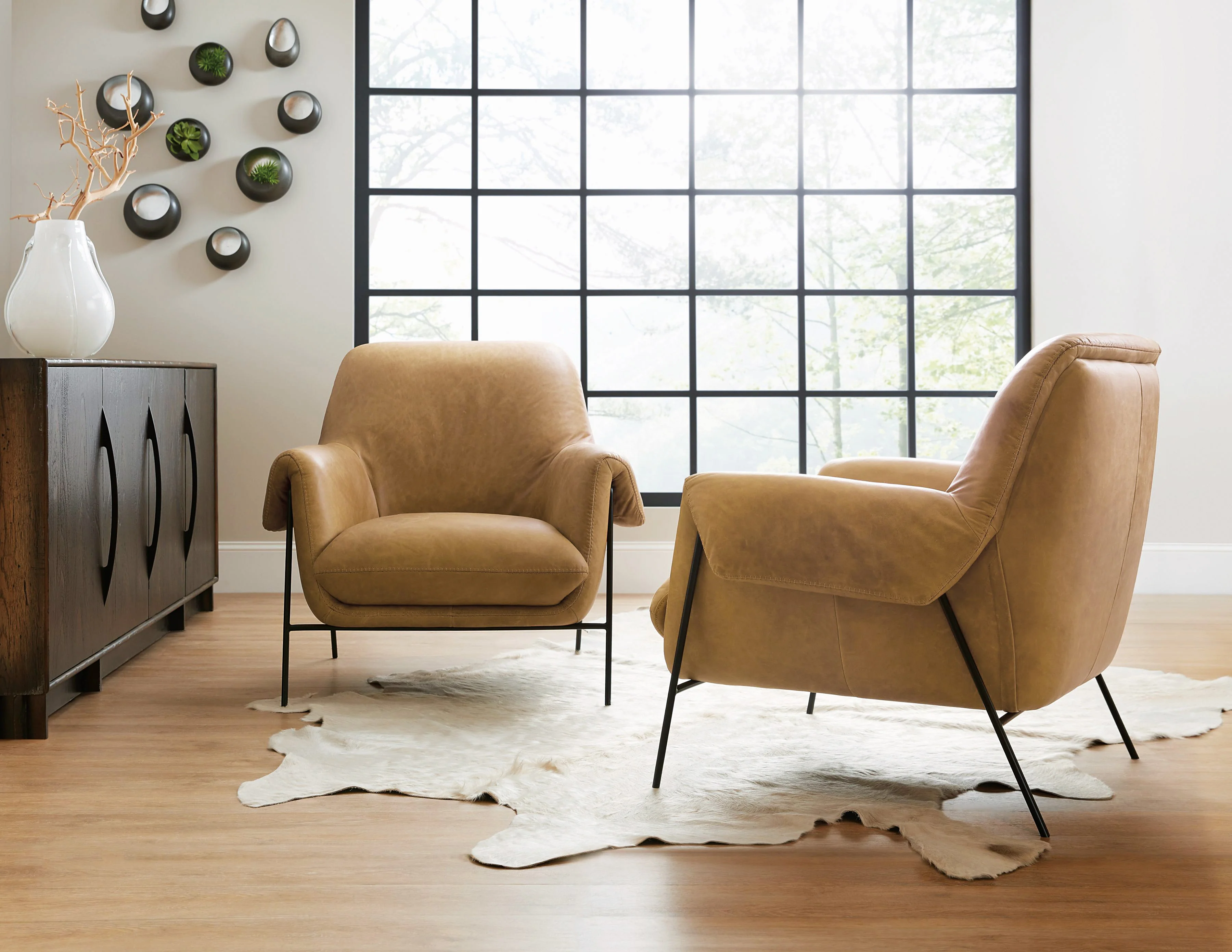 Ambroise Metal Frame Club Chair | Brown - Image 2