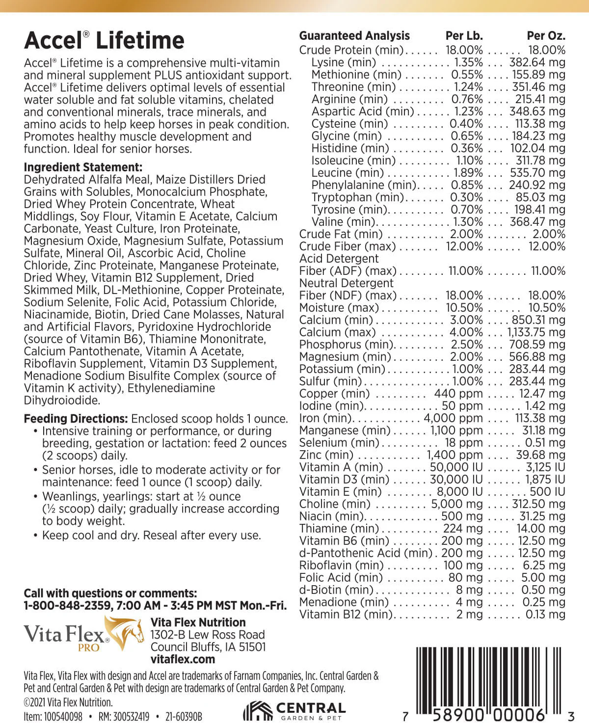 Vita Flex Pro Accel Lifetime Health & Wellness Formula Supplement for Horses - Image 2
