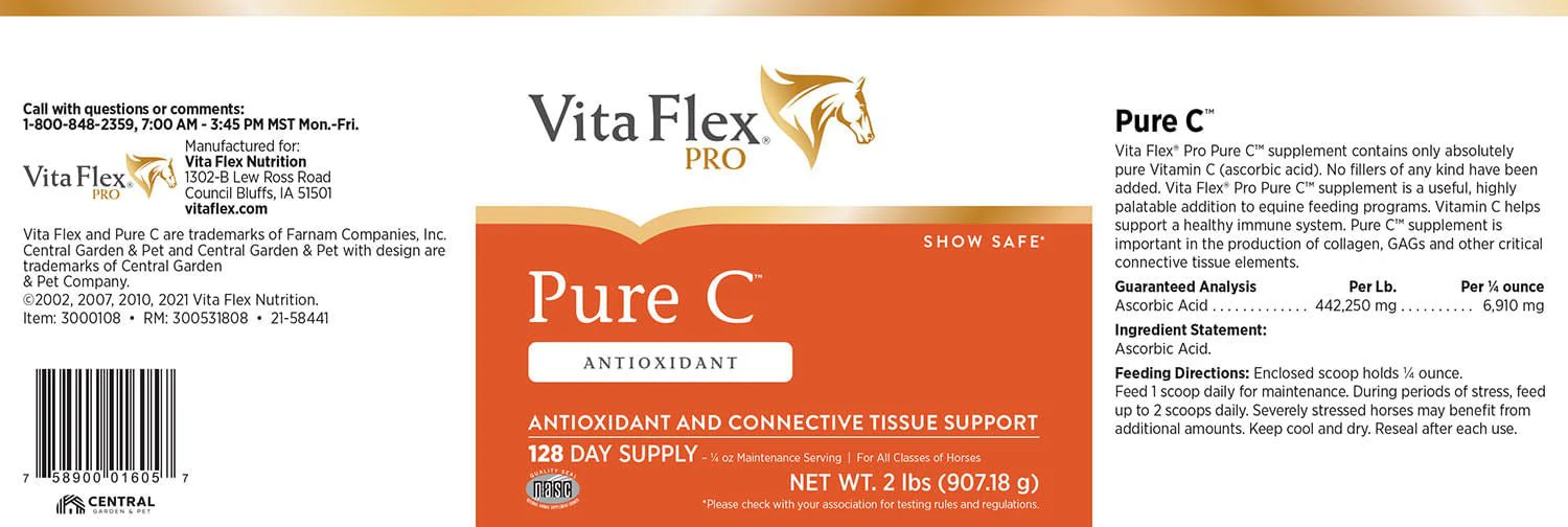 Vita Flex Pure C Premium Quality Vitamin C for Horses, 128 Day Supply - Image 2