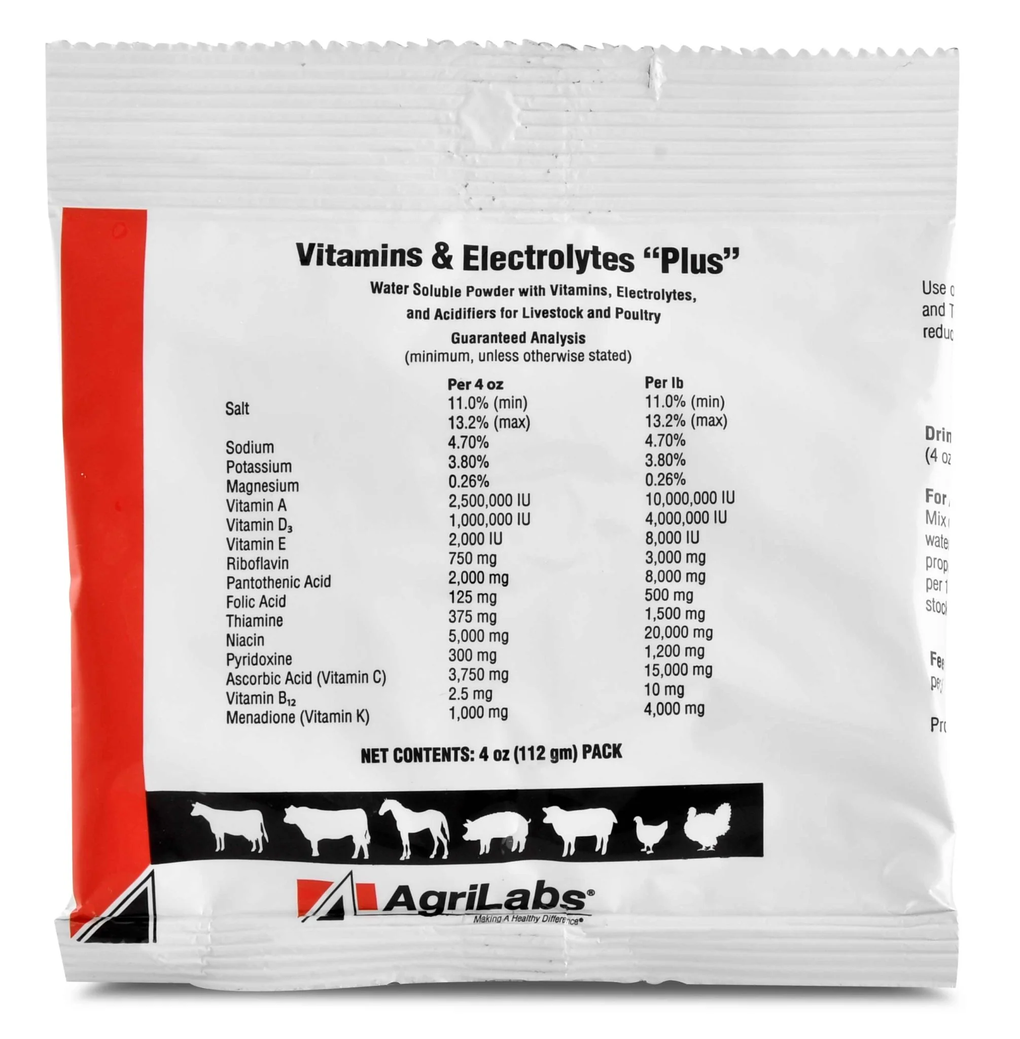 Vitamins & Electrolytes PLUS for Livestock, 4 oz - Image 1