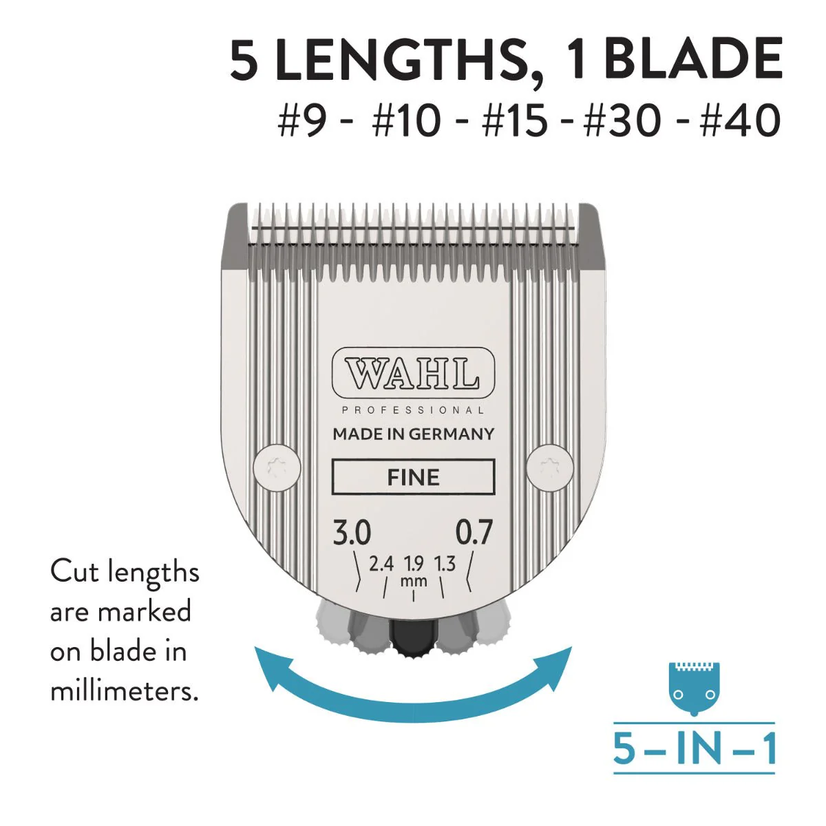 Wahl 5-in-1 Fine Replacement Blade Set (Adjustable #9 - #40) - Image 2