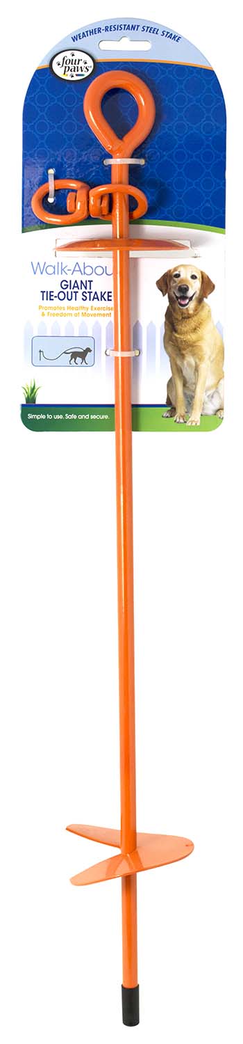 Walk-About Dog Tie Out Stake, Orange, 28" - Image 1