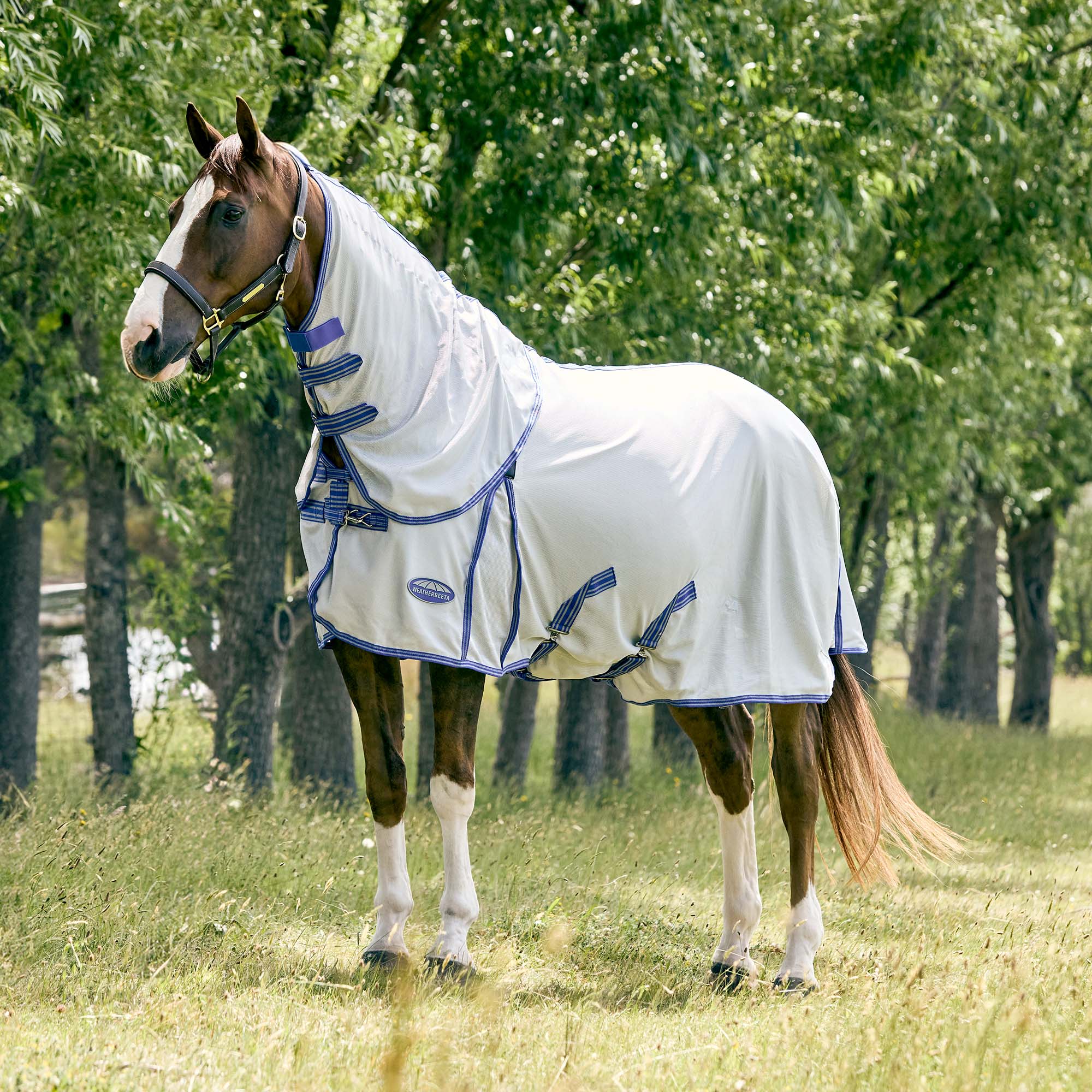 WeatherBeeta ComFiTec Airflow II Detach-a-Neck Fly Sheet - Breathable Mesh Horse Sheet with 75% UV Protection, Insect & Summer Coverage - Image 1