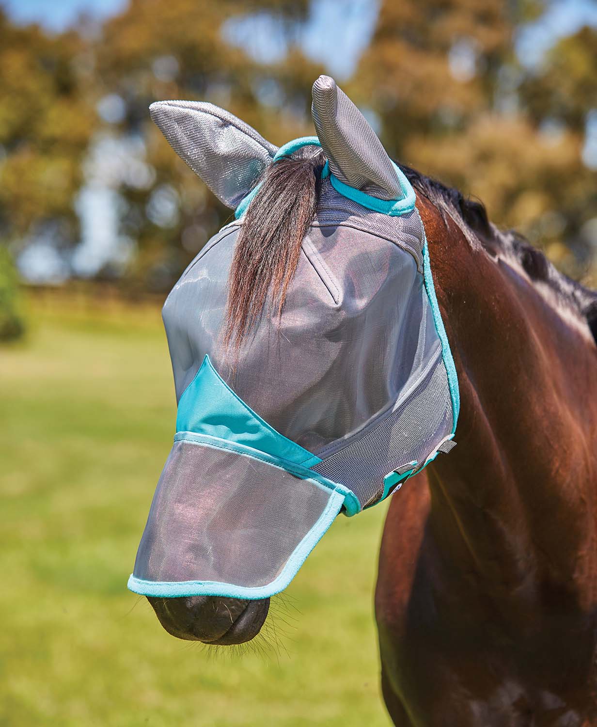 Weatherbeeta ComFITec Deluxe Fine Mesh Horse Fly Mask with Ears & Nose - Image 1