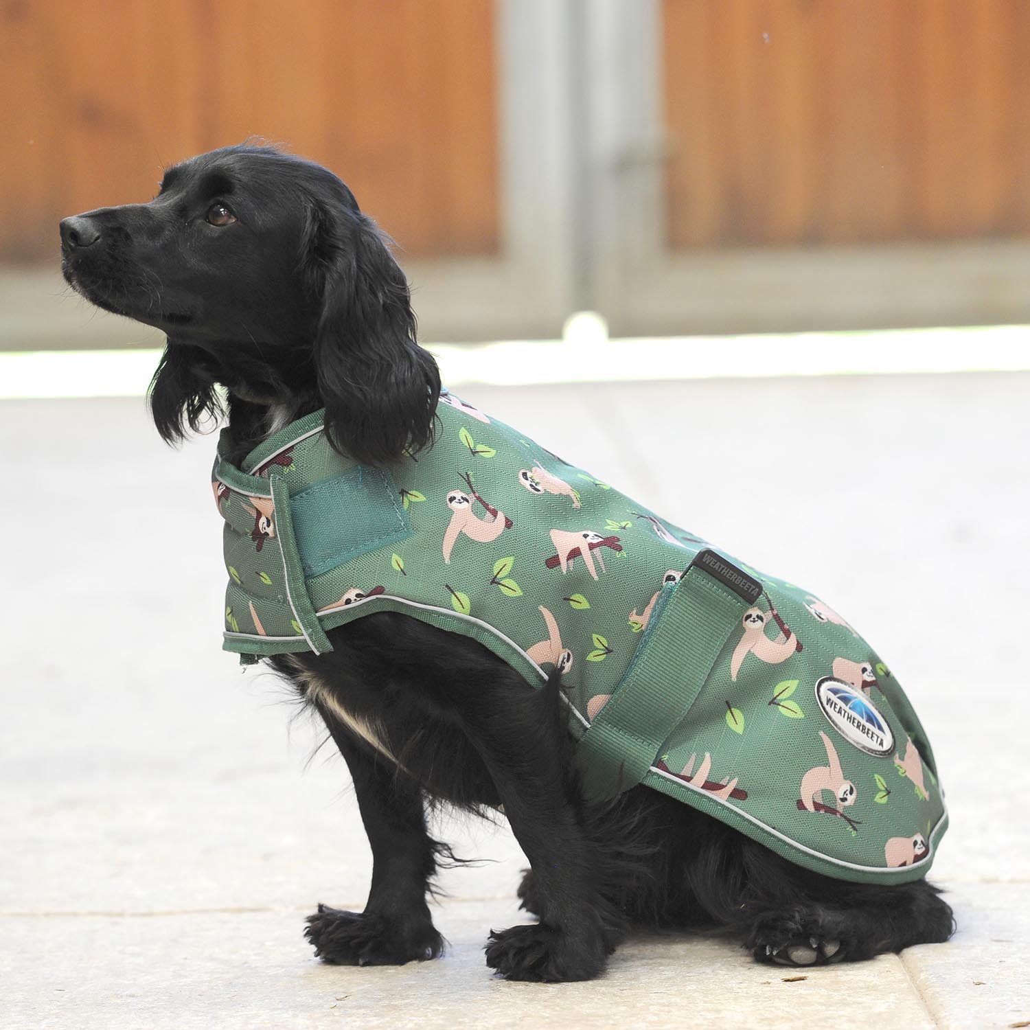 WeatherBeeta ComFITec Premier Free Parka Dog Coat, Sloth Print - Image 1