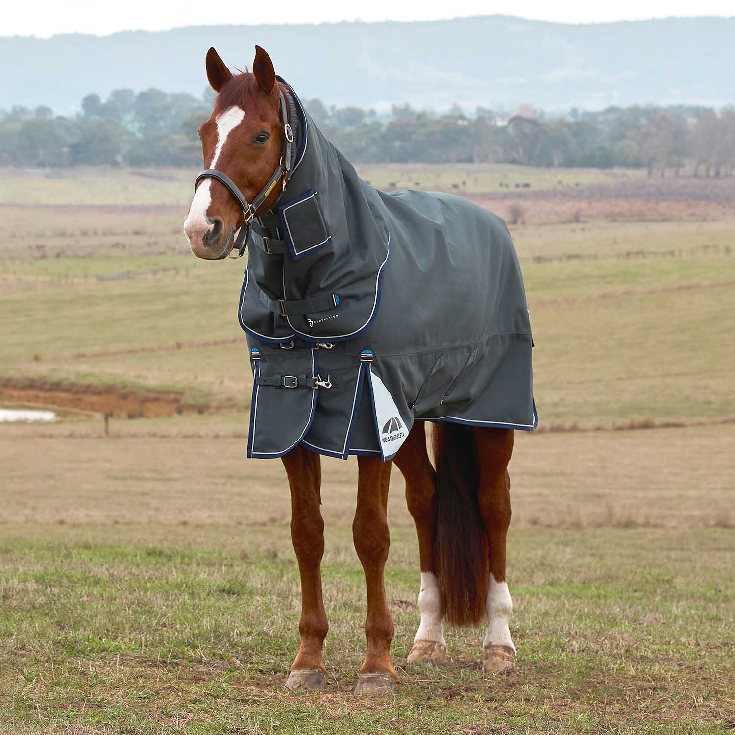 WeatherBeeta ComFiTec Ultra Detach-A-Neck Heavy Weight Turnout Blanket for Horses - 1800D, 360g Polyfill, Waterproof & Breathable - Image 1