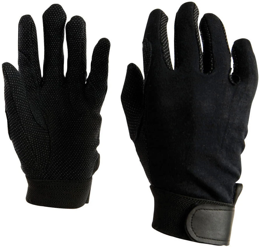 Weatherbeeta Good Hands Track Riding Gloves, Black, Pair - Image 1