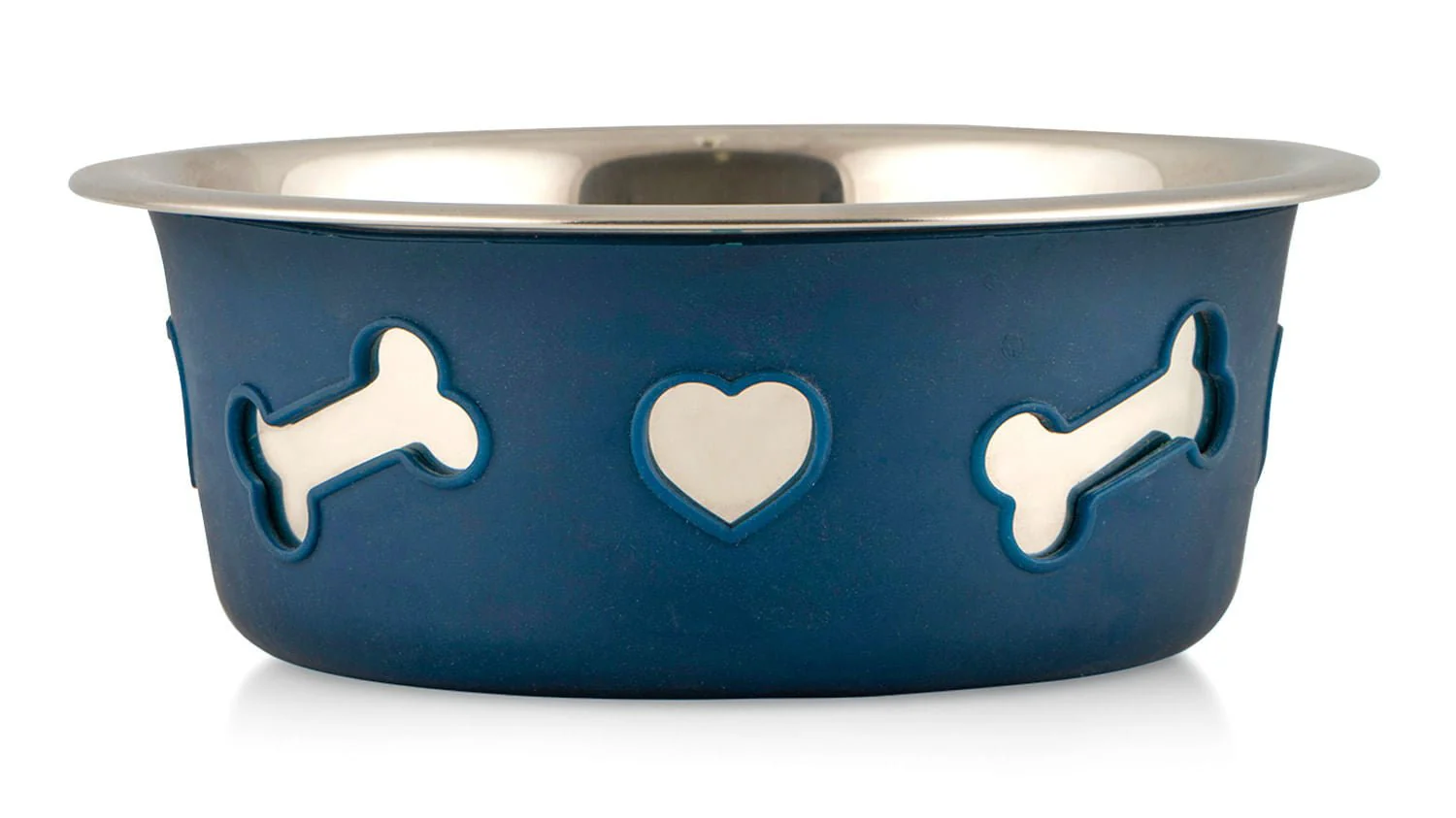 WeatherBeeta Non-Slip Stainless Steel Silicone Dog Bowl, 6", Blue - Image 1
