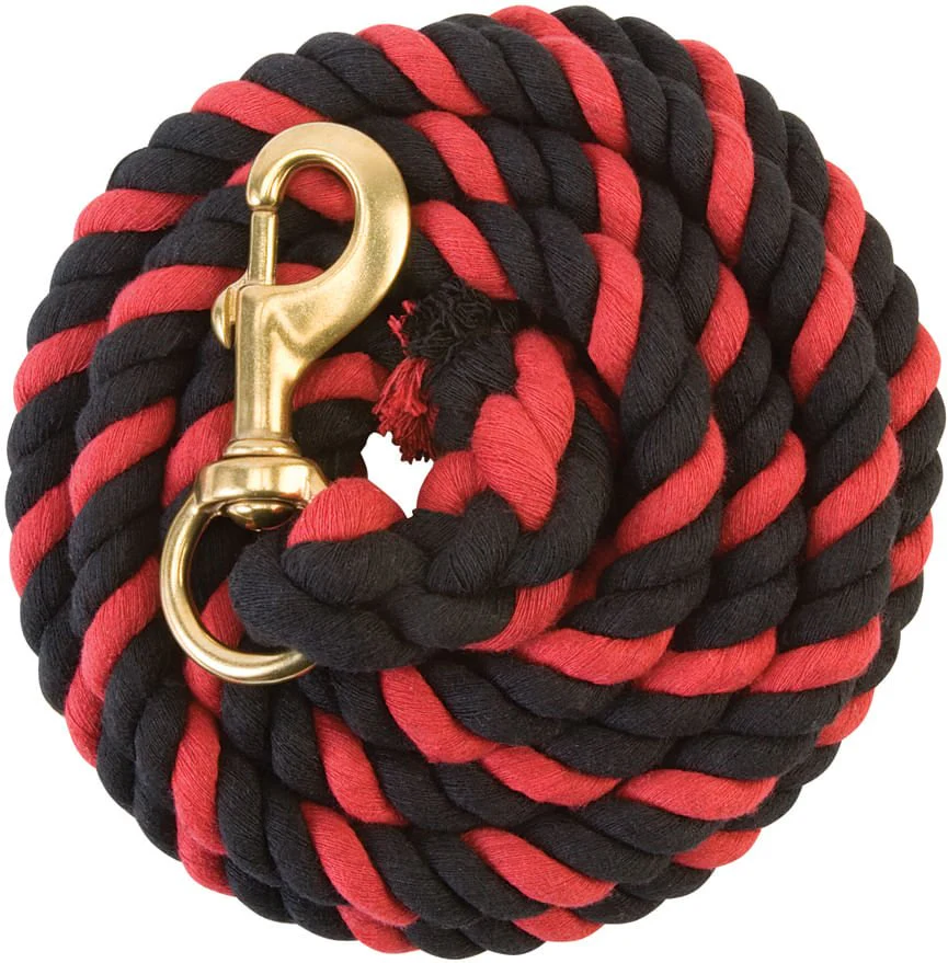Weaver Colored Cotton Lead Ropes with Solid Brass Bolt Snap, 10' L - Image 1