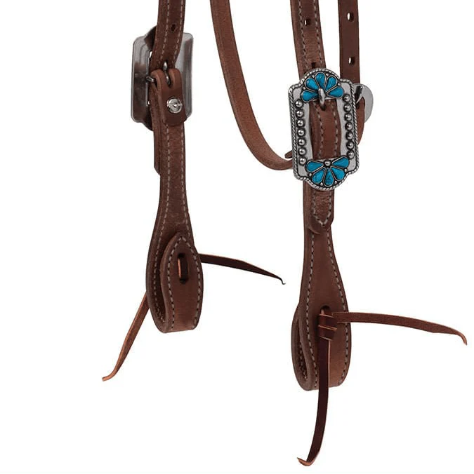 Weaver ProTack Turquoise Flower Browband Headstall - Image 2