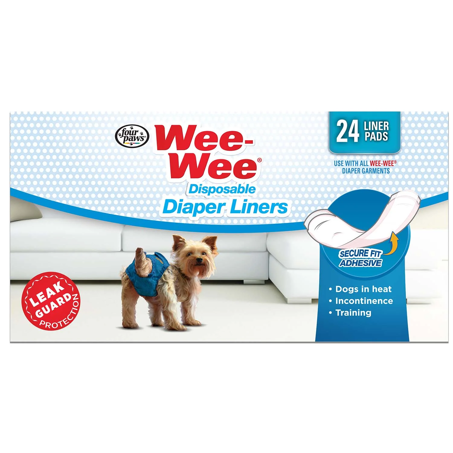 Wee-Wee Dog Diaper Garment Pads, 24 Count - Image 1