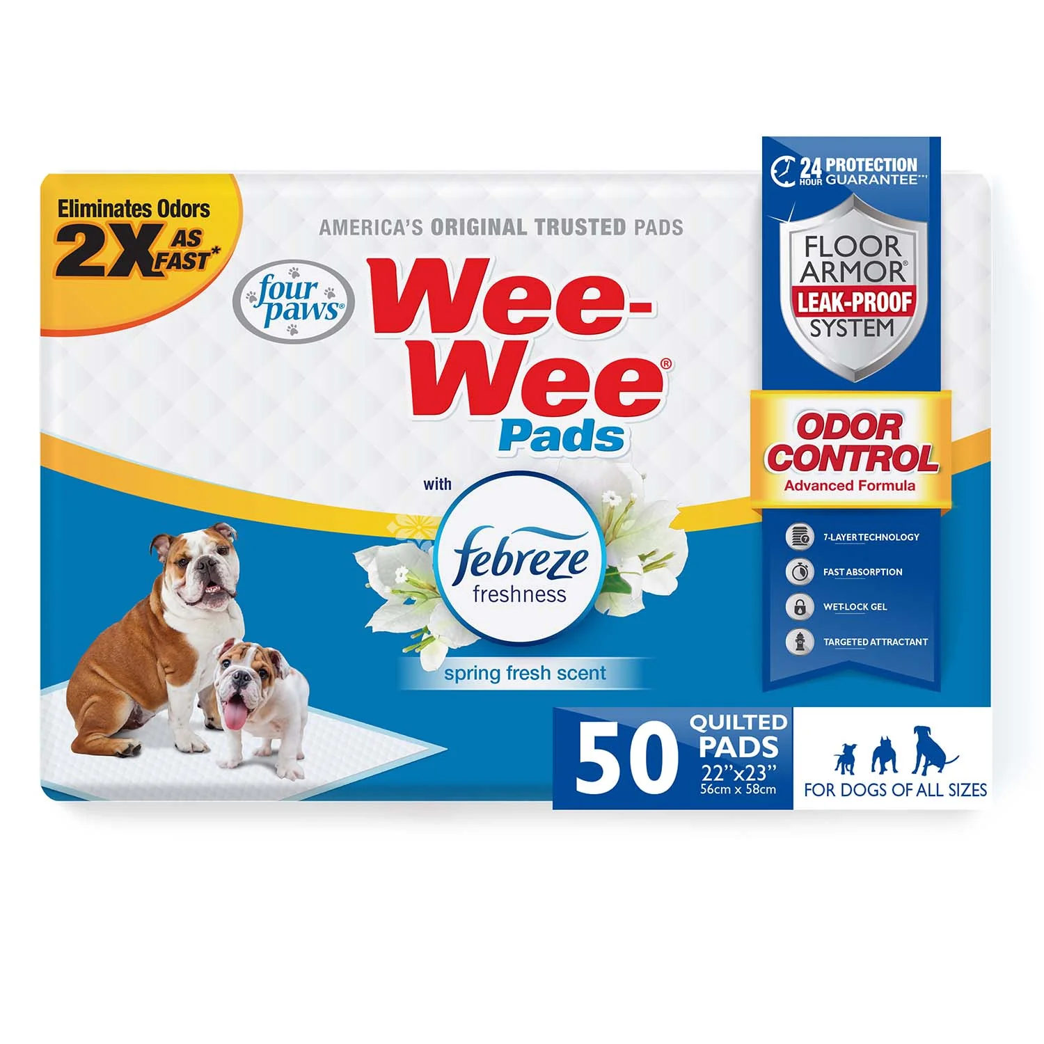 Wee-Wee Odor Control Dog Training Pads with Febreze Freshness - Image 1
