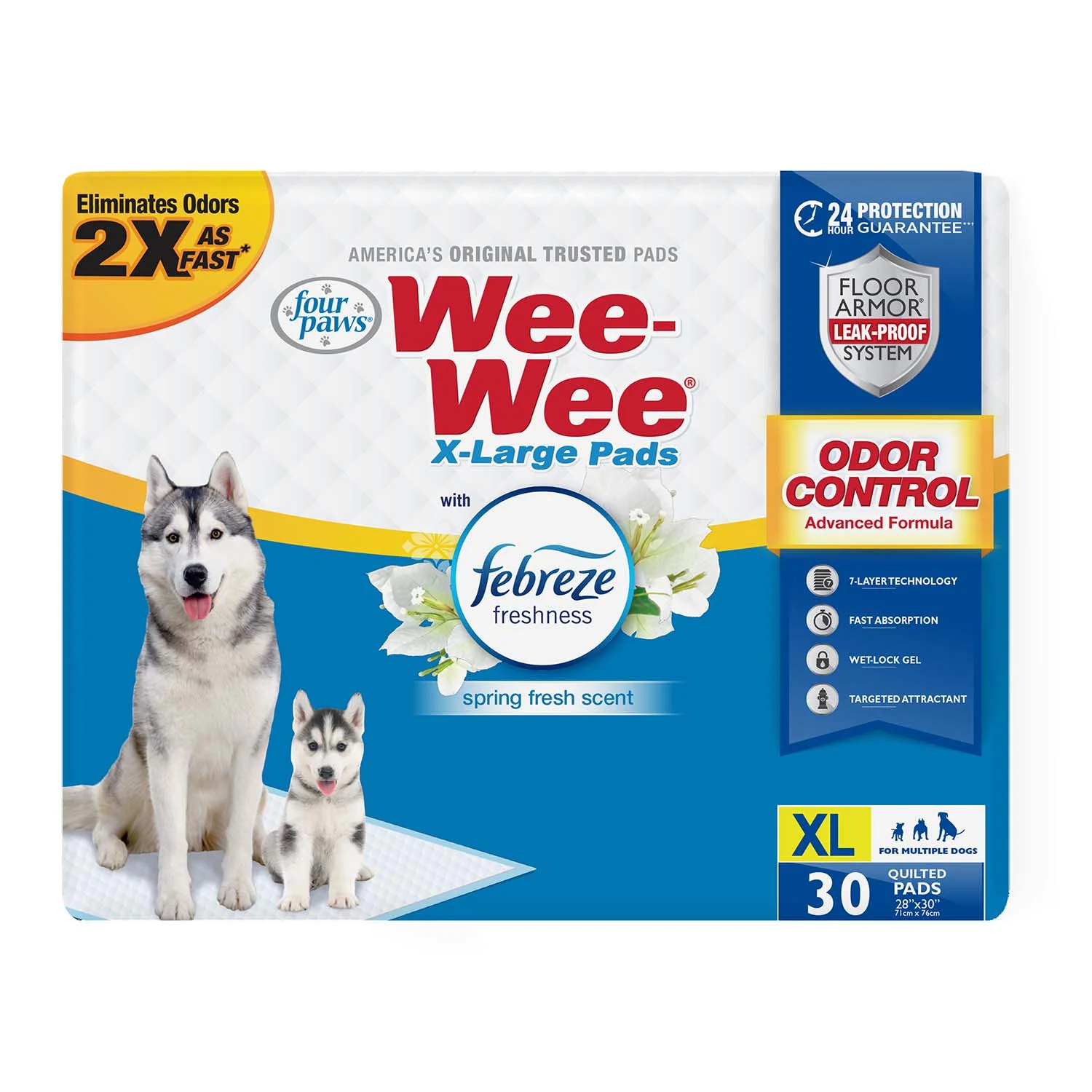 Wee-Wee Odor Control X-Large Dog Pads with Febreze Freshness - Image 1