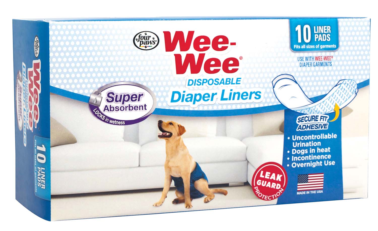 Wee-Wee Super Absorbent Disposable Dog Diaper Liners, 10 ct - Image 3