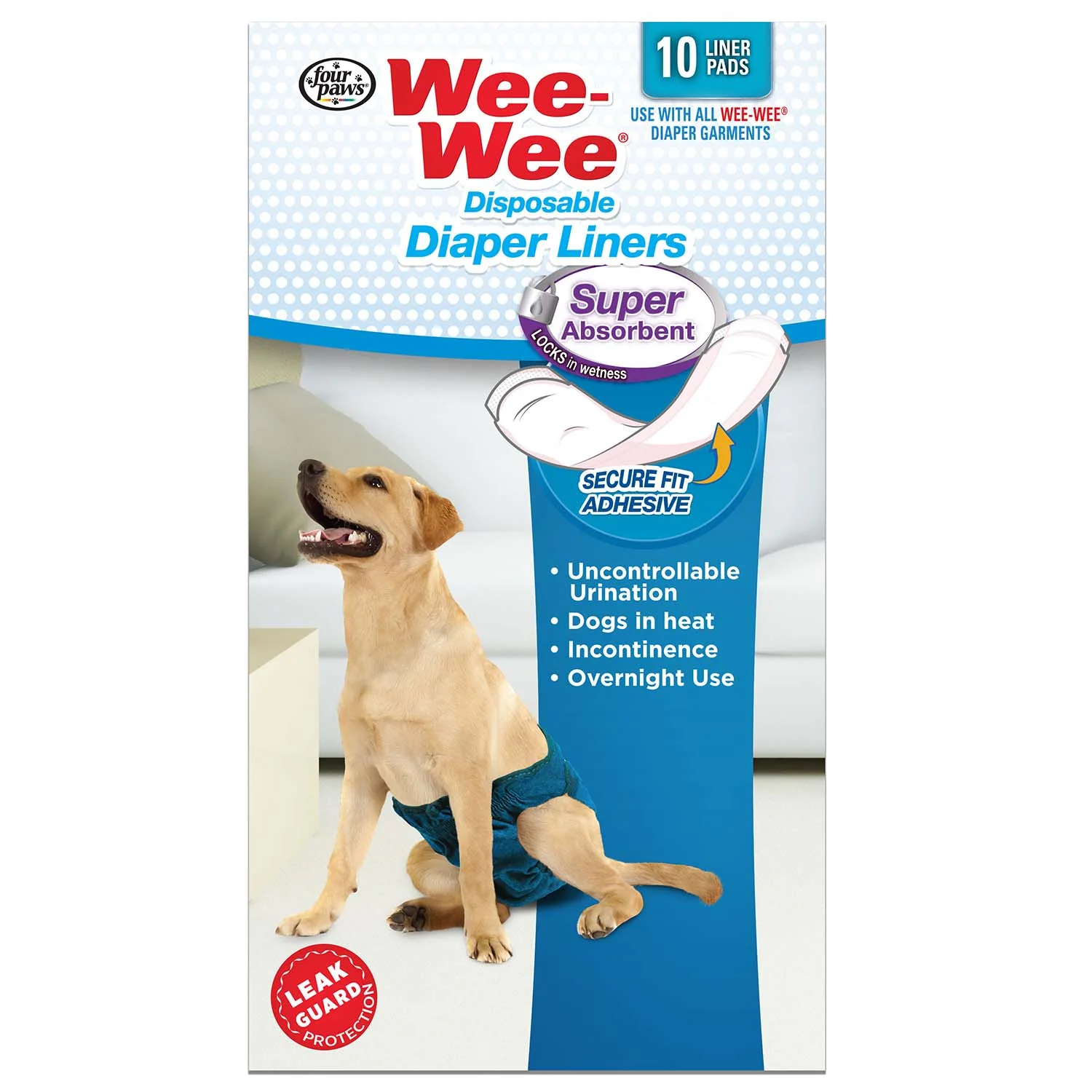 Wee-Wee Super Absorbent Disposable Dog Diaper Liners, 10 ct - Image 2