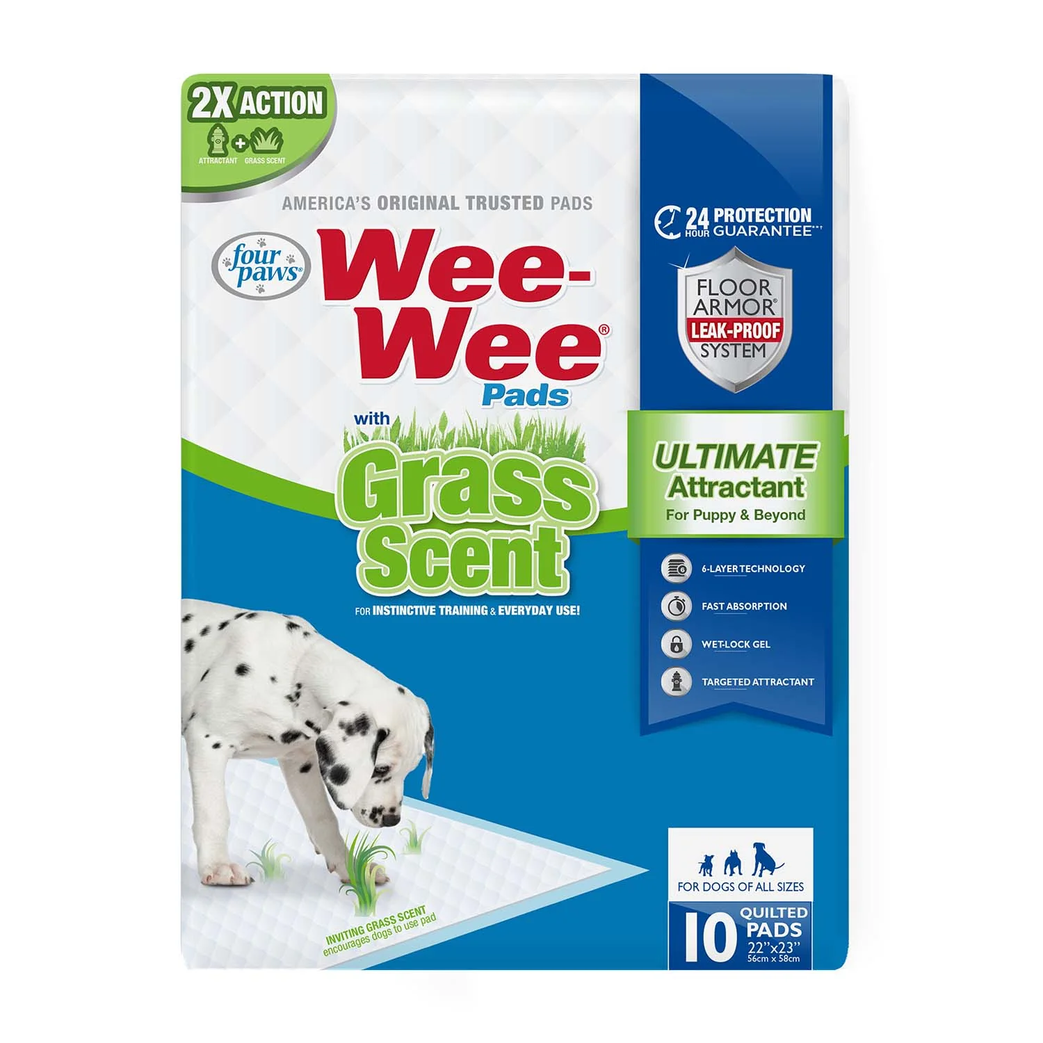 Wee-Wee Ultimate Attractant Dog Pee Pads with Grass Scent - Image 1