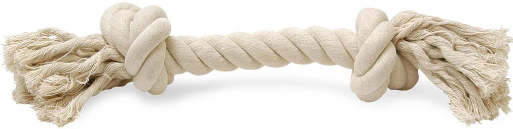 Jeffers White Rope Bone Dog Dental Tug Toy - Image 1
