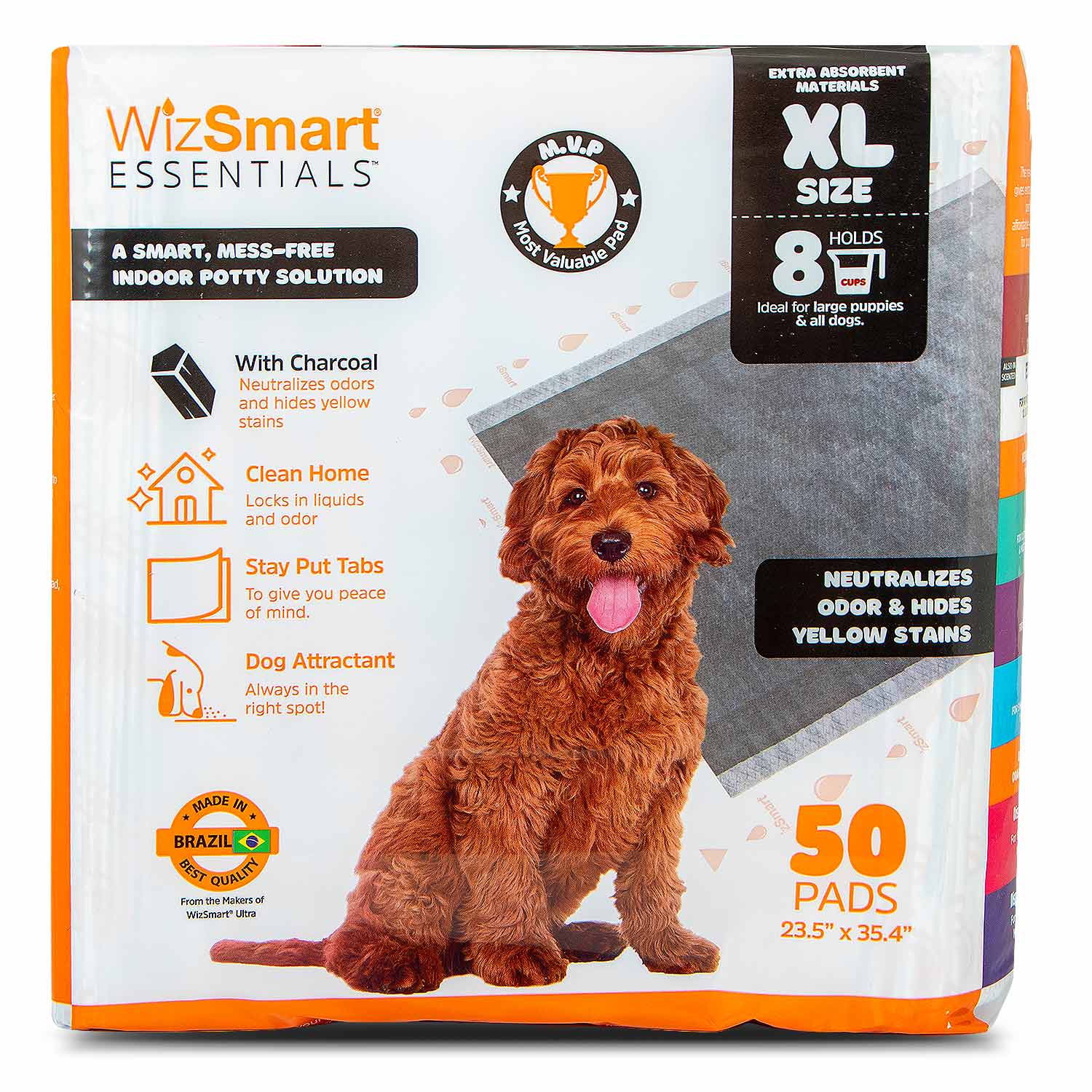 WizSmart Essentials Pads with Charcoal, XL, 50 ct - Image 1
