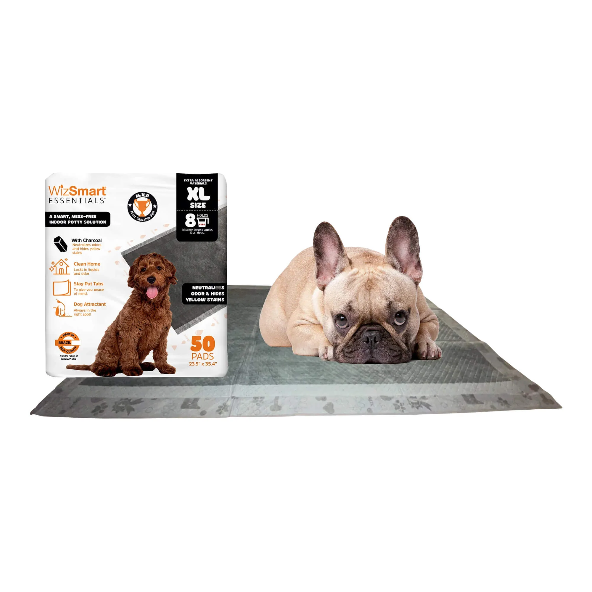 WizSmart Essentials Pads with Charcoal, XL, 50 ct - Image 2