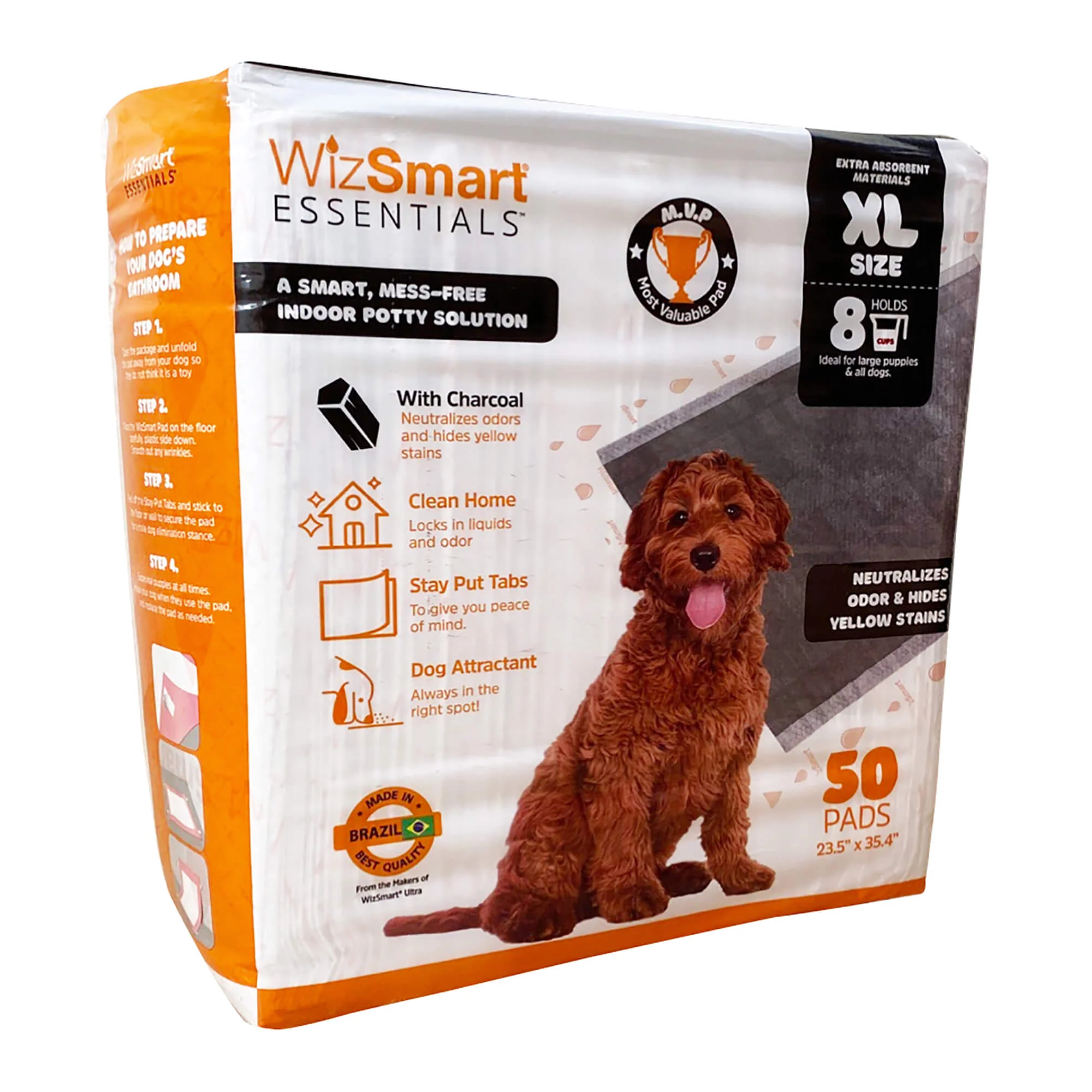 WizSmart Essentials Pads with Charcoal, XL, 50 ct - Image 3