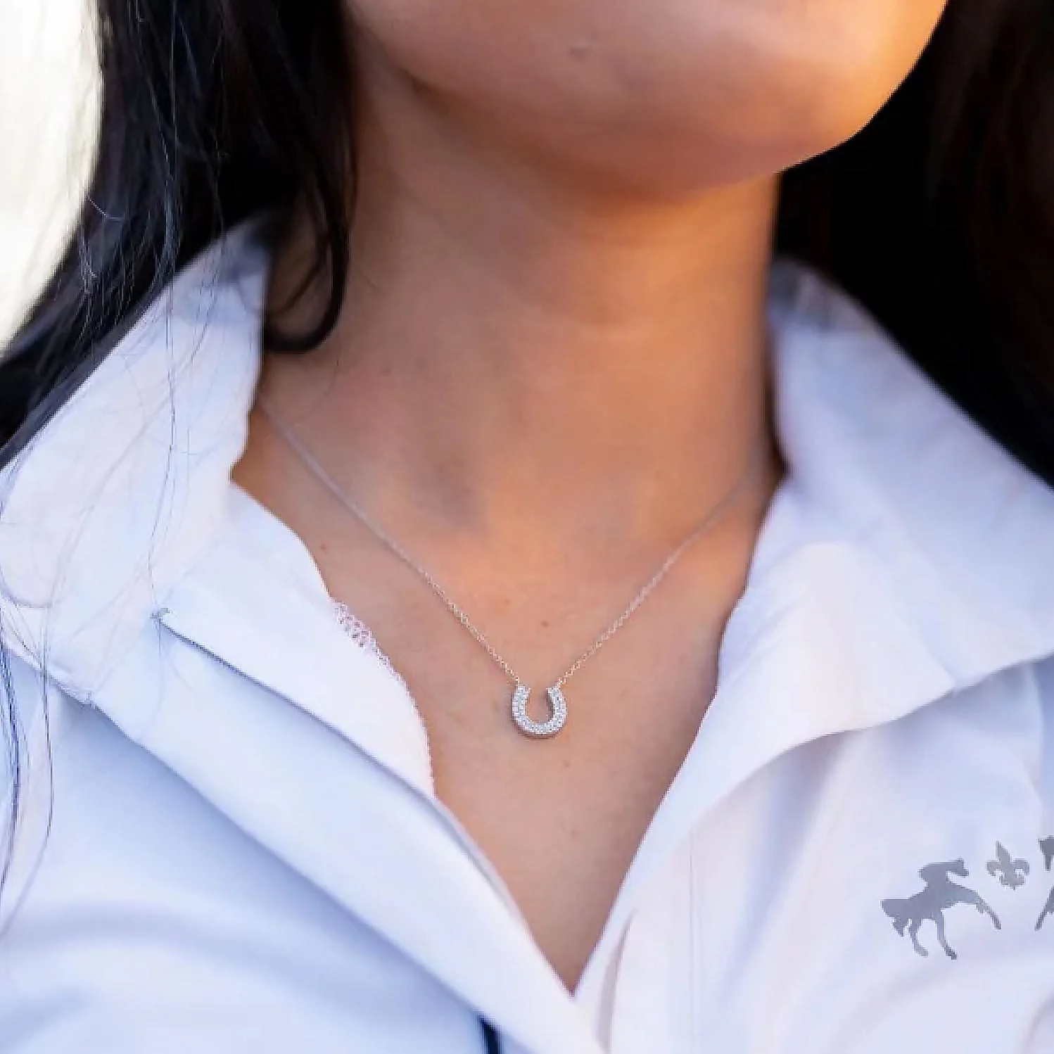 Women's Horseshoe Charm Necklace - Image 2