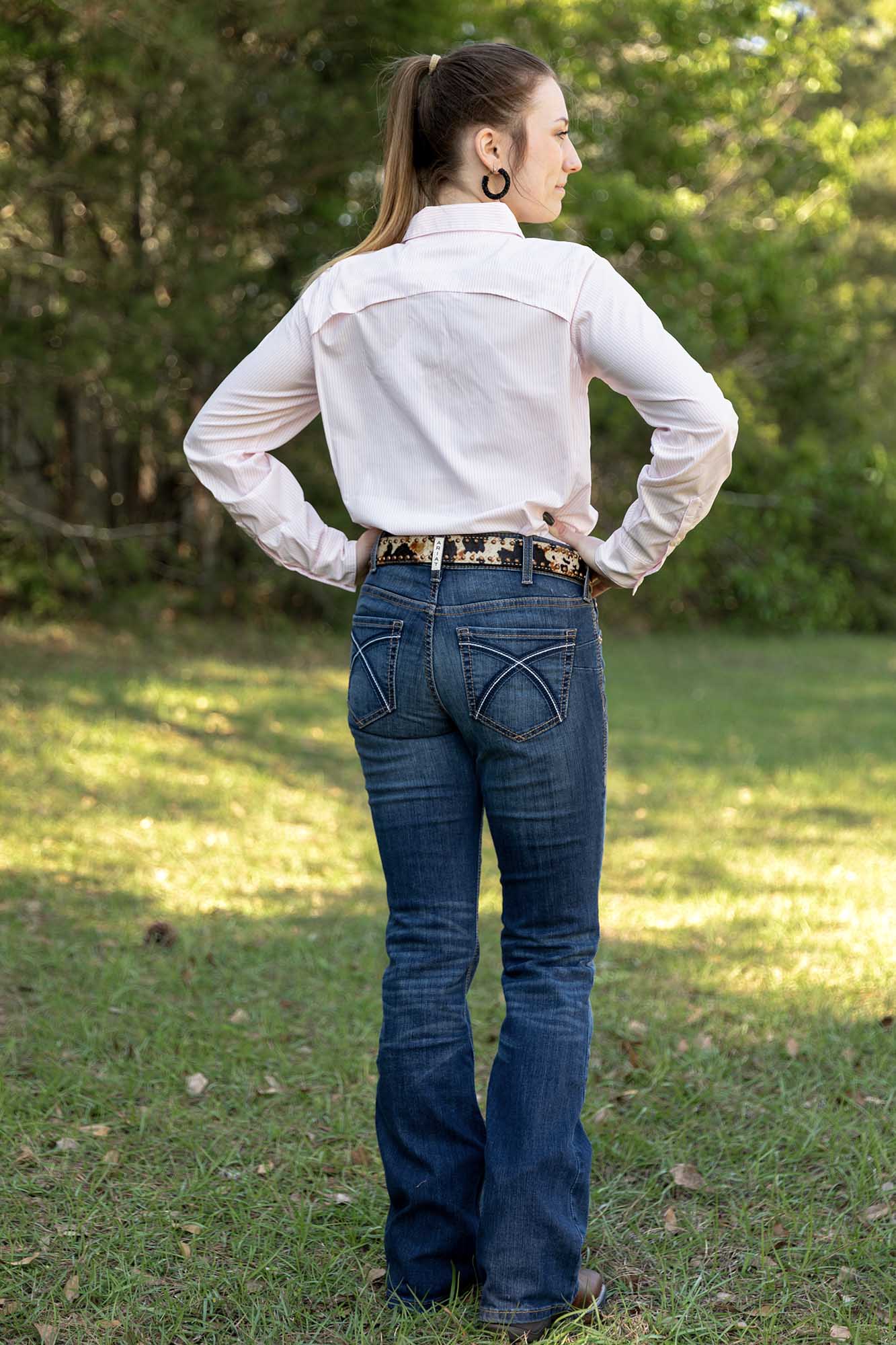 Women's VentTek Stretch Shirt, Strawberry Stripe - Image 2