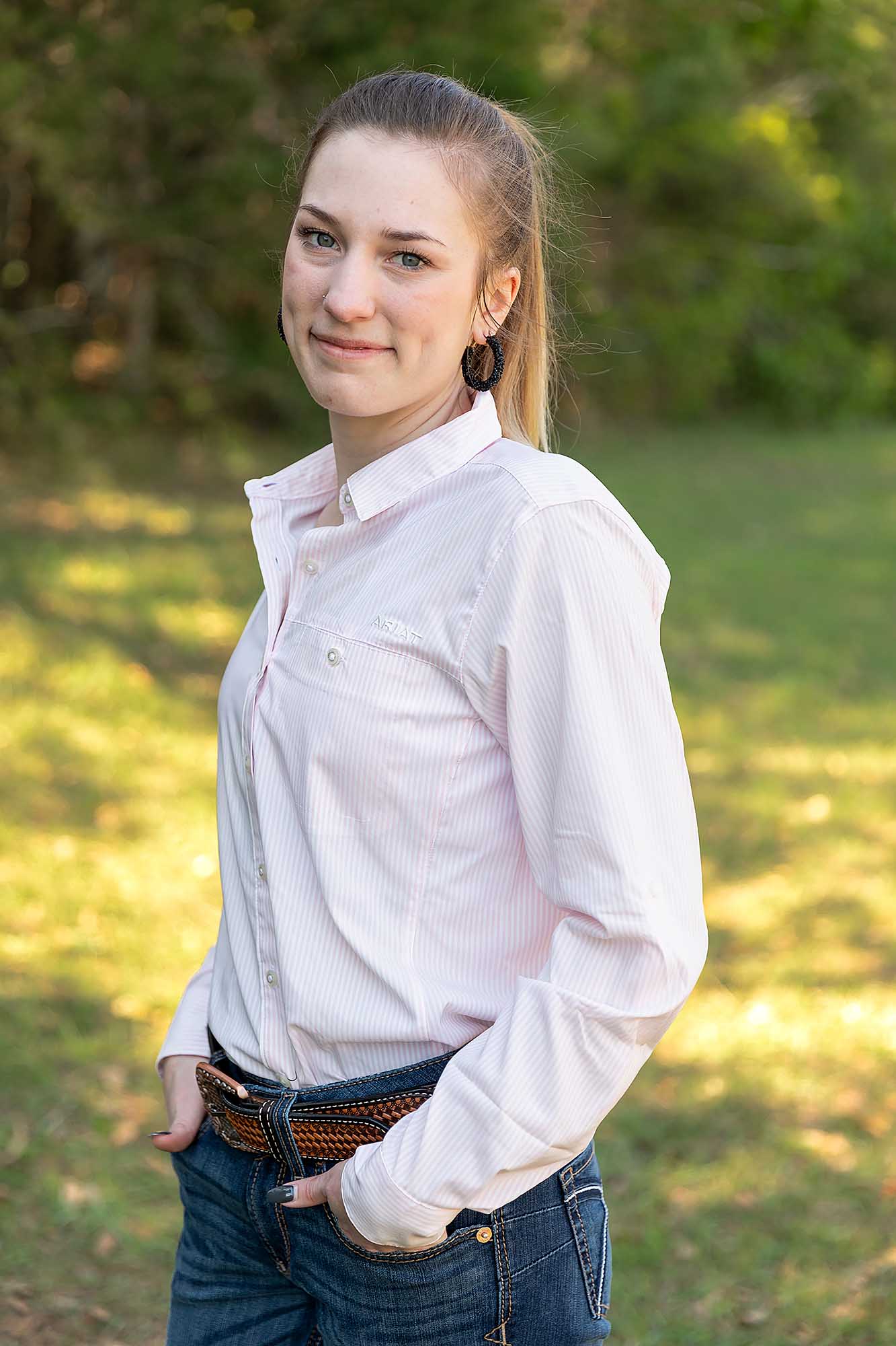 Women's VentTek Stretch Shirt, Strawberry Stripe - Image 3