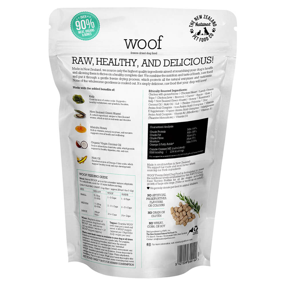 Woof Chicken Freeze Dried Gluten & Grain Free Dry Dog Food, 9.9 oz - Image 2