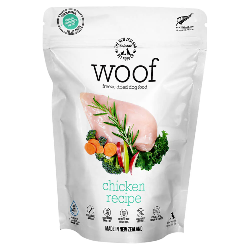 Woof Chicken Freeze Dried Gluten & Grain Free Dry Dog Food, 9.9 oz - Image 1
