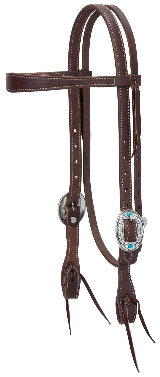 Working Tack Feather Designer Hardware Browband Headstall - Image 2