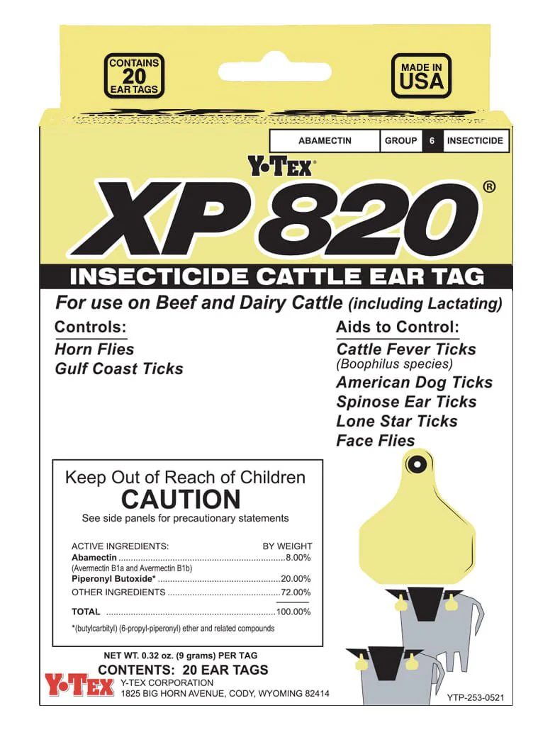 XP 820 Insecticide Cattle Ear Tags, 20 pack - Image 1