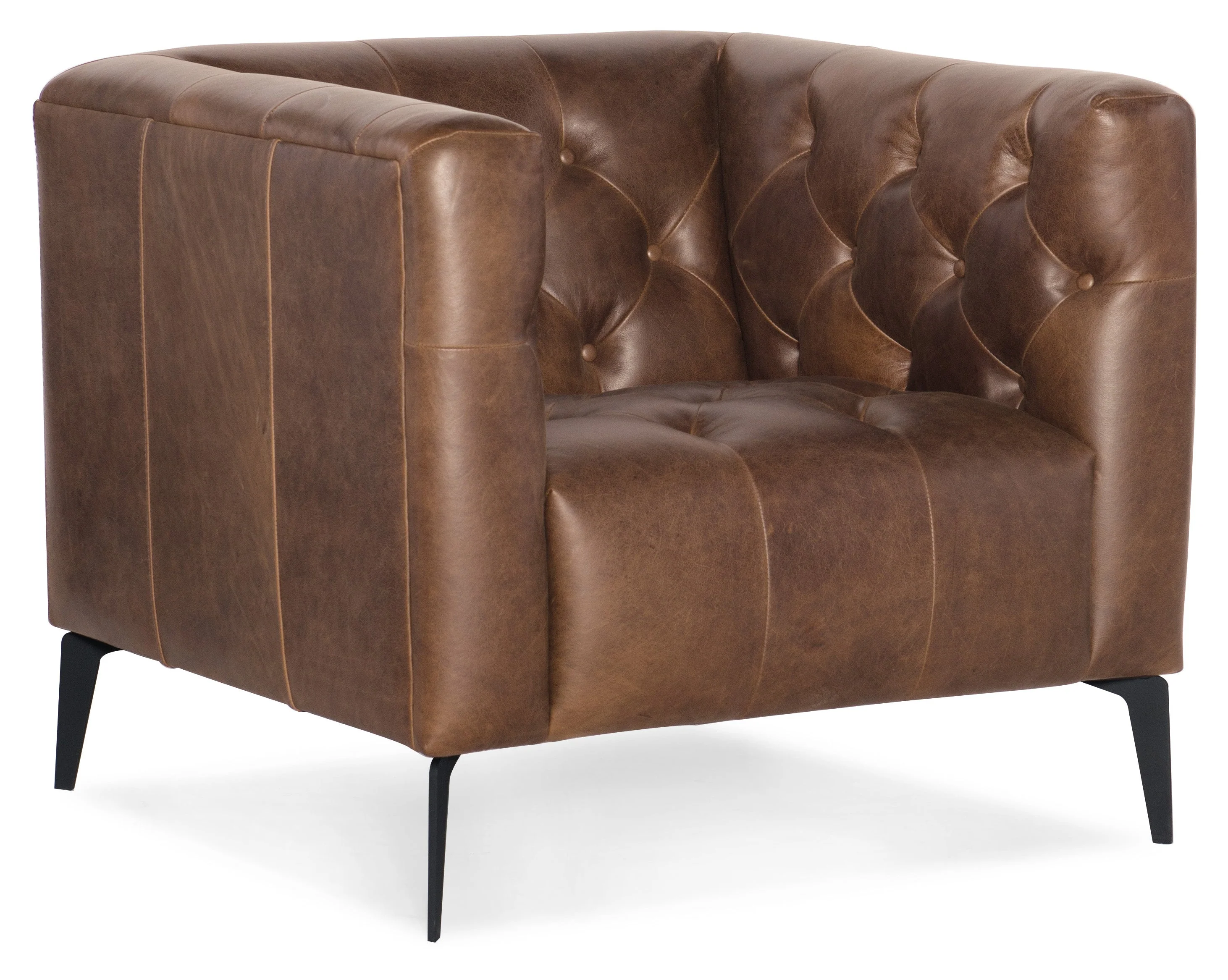 Nicolla Leather Stationary Chair - Image 1