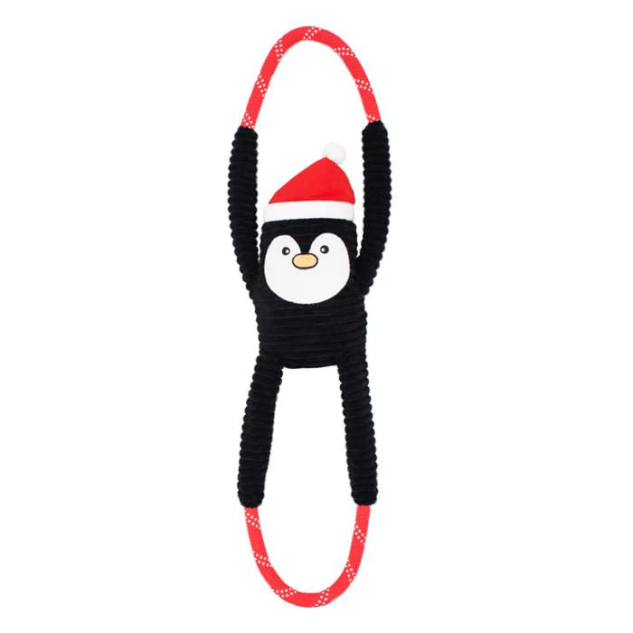 Zippy Paws Holiday RopeTugz Penguin - Image 1