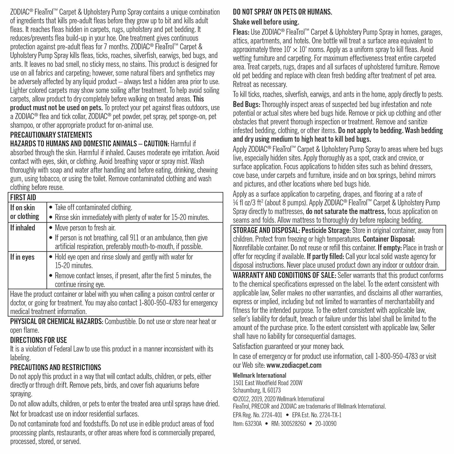 Zodiac Carpet & Upholstery Flea & Tick Pump Spray, 24 oz - Image 3