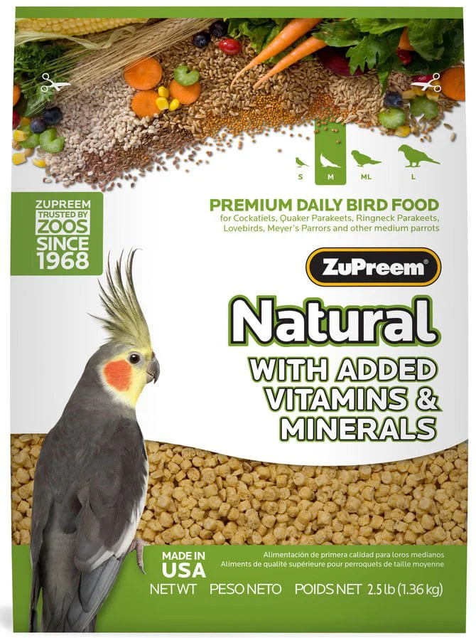 ZuPreem Natural Premium Daily Bird Food – Complete Pelleted Nutrition
